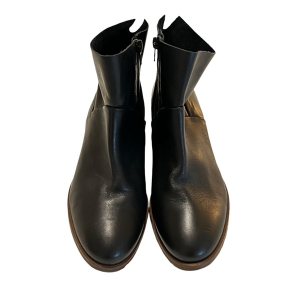 Avellini Black Leatheret Block Heel ankle boots side zip 9 NWOB side zip - Picture 3 of 15